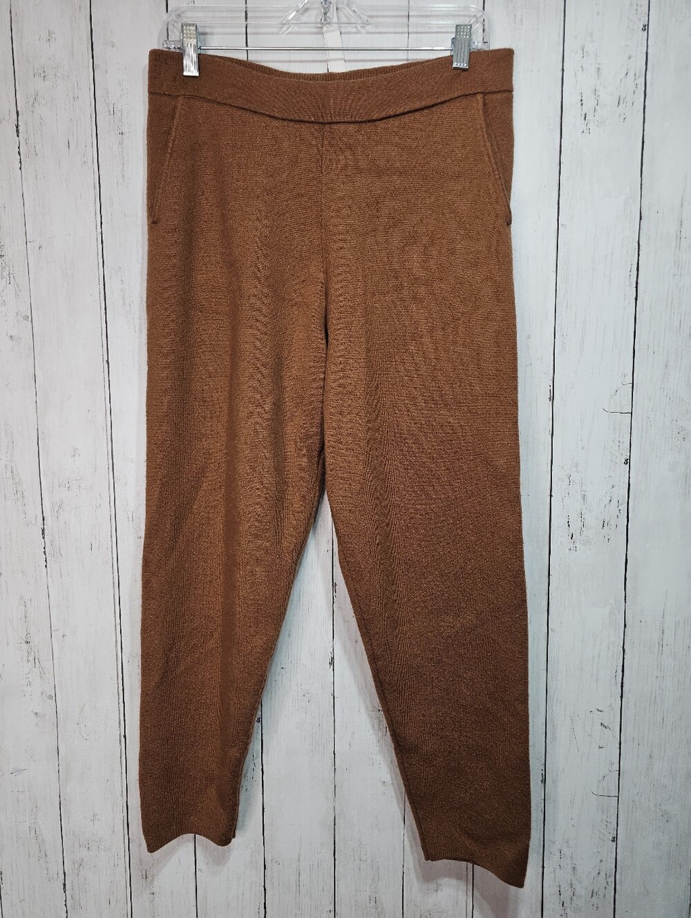 Banana Republic Women's Brown 100% Merino Wool Pull-On Pants Size Medium Pockets
